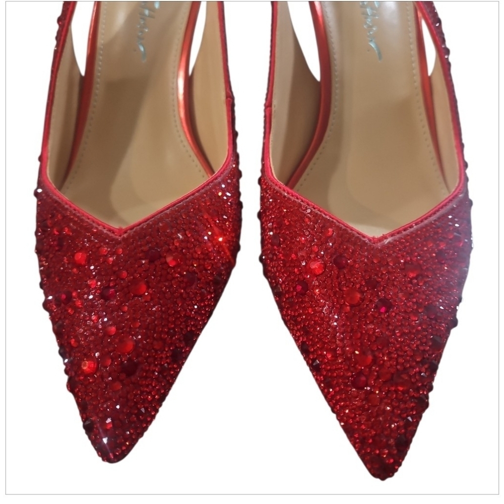 Betsey Johnson Evening Rhinestone Heels Sz 8 - Picture 14 of 17